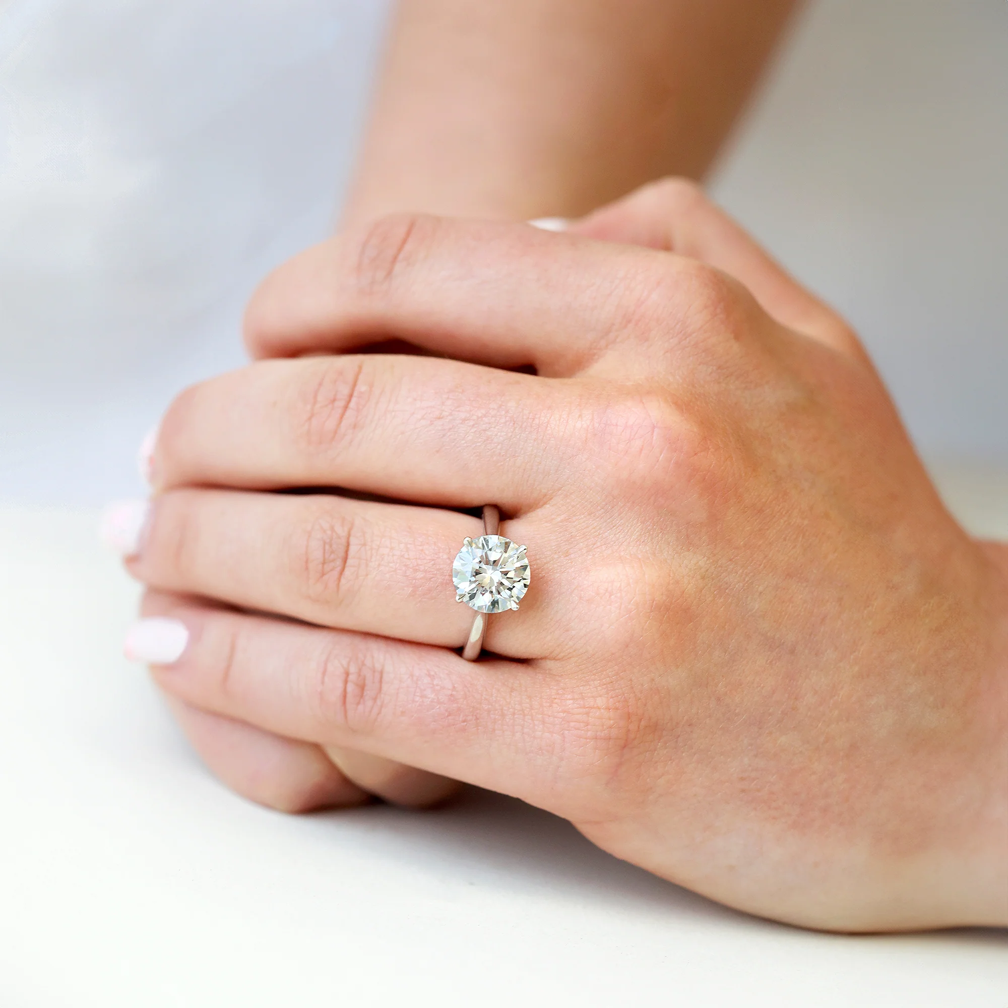 Solitaire 4.03ct H VS1 Diamond Platinum Ring - Image 5