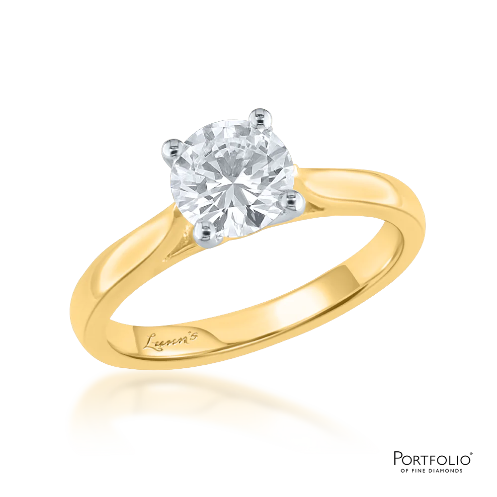 Solitaire1.04ct F SI2 Yellow Gold Ring