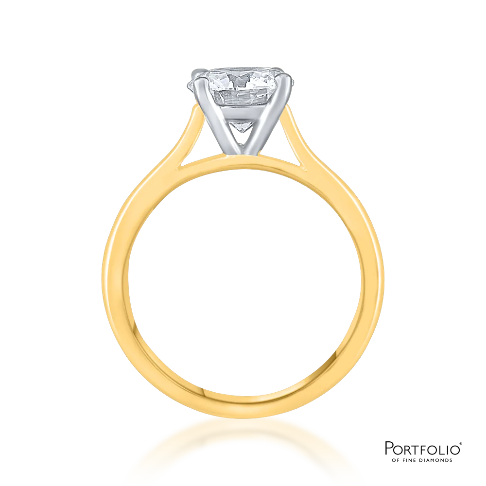 Solitaire1.64ct H I1 Diamond Yellow Gold Ring - Image 2