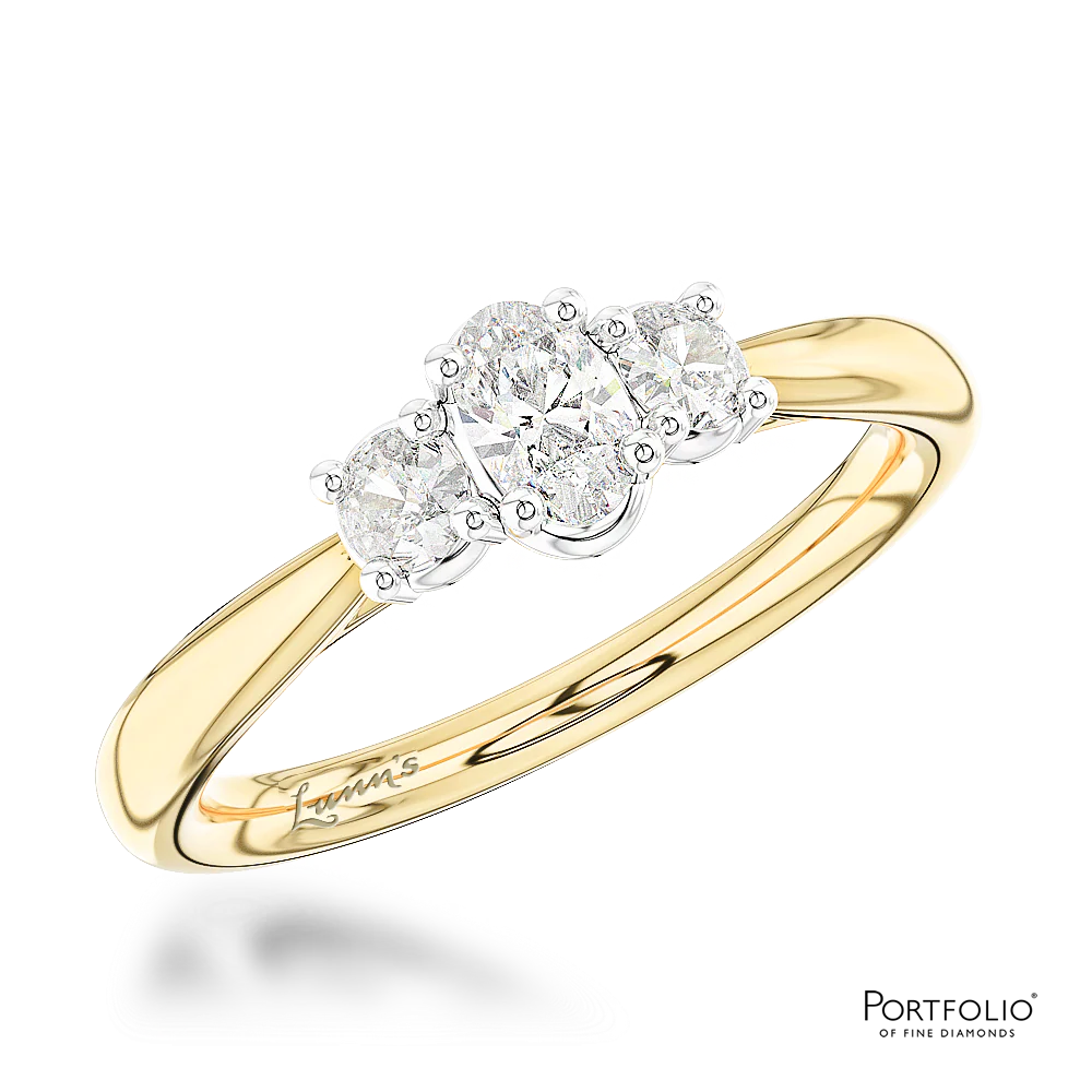 Three Stone 0.20ct F SI Diamond Yellow Gold/Platinum Ring