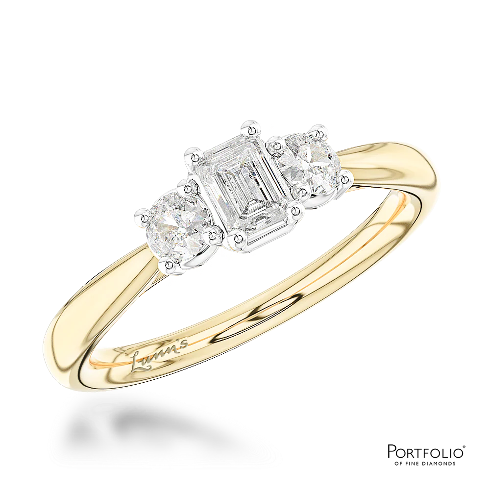 Three Stone 0.22ct G VS1 Diamond Yellow Gold/Platinum Ring