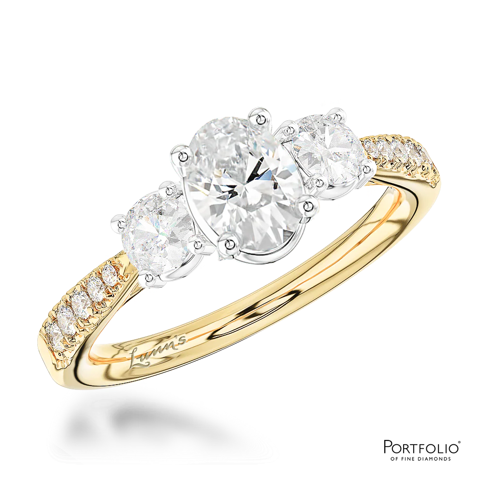Three Stone 0.30ct F SI1 Diamond Yellow Gold/Platinum Ring