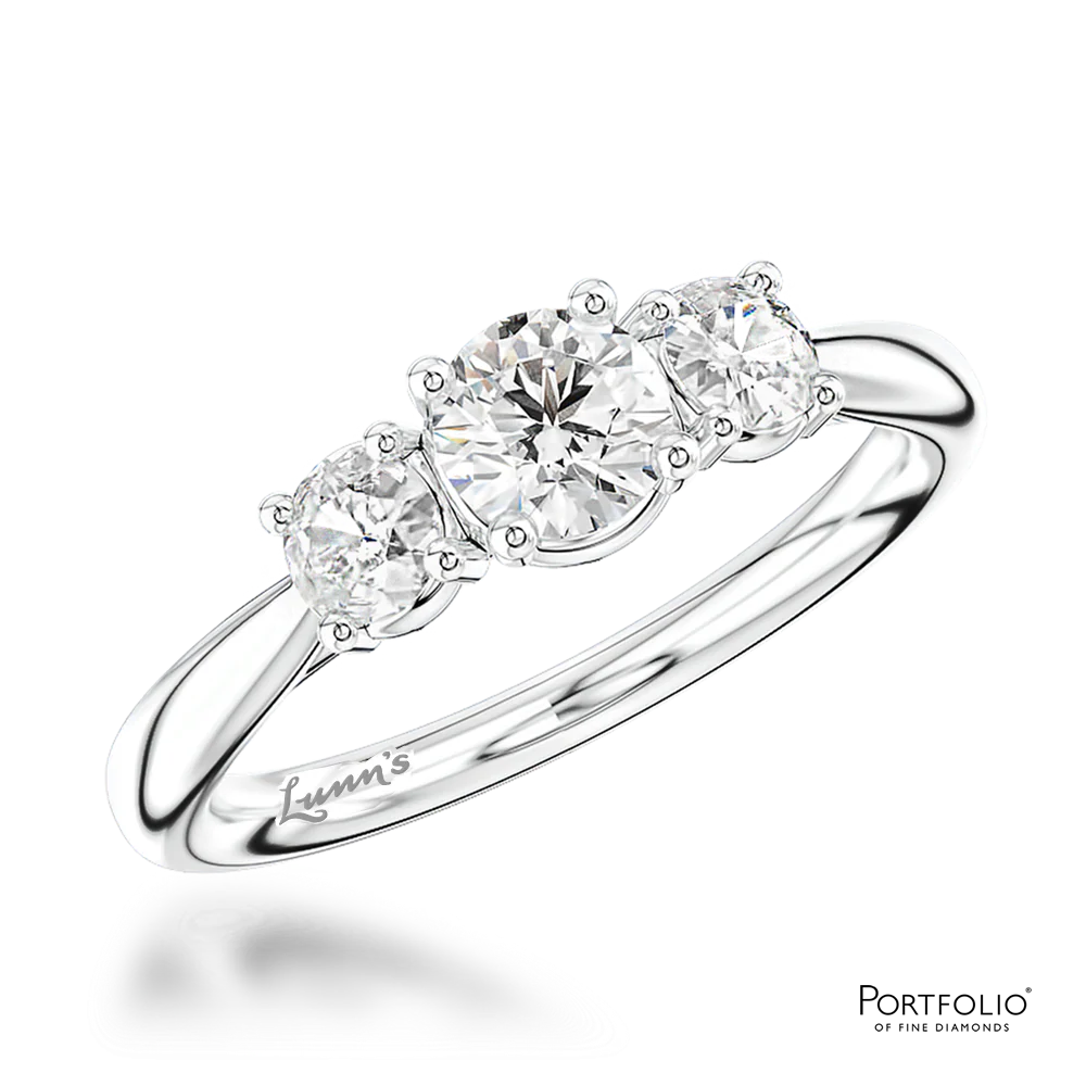 Three Stone 0.40ct F VS2 Diamond Platinum Ring
