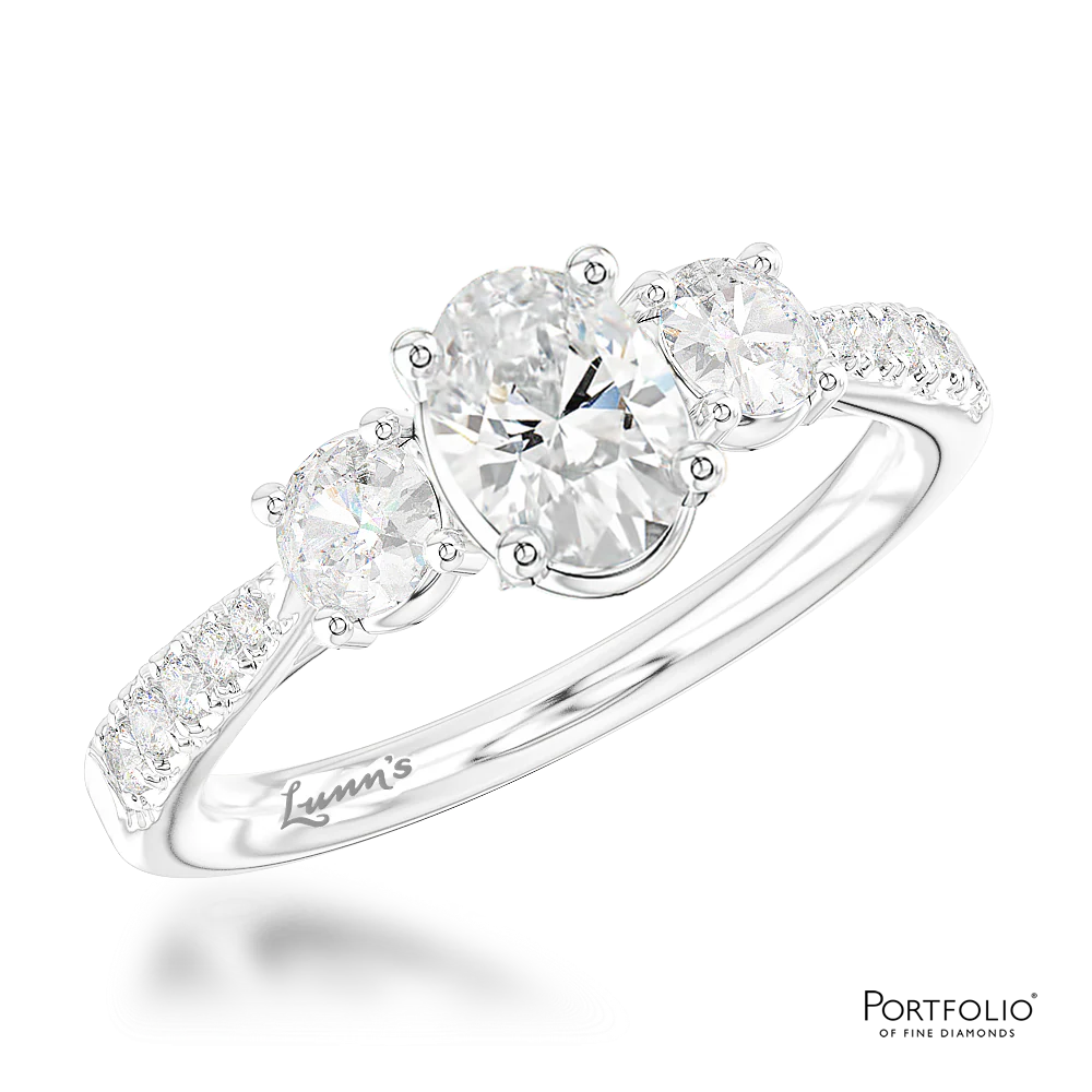 Three Stone 0.50ct E SI1 Diamond Platinum Ring