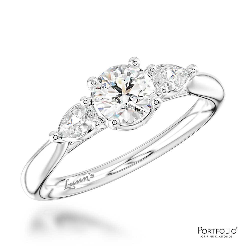 Three Stone 0.50ct F SI1 Diamond Platinum Ring