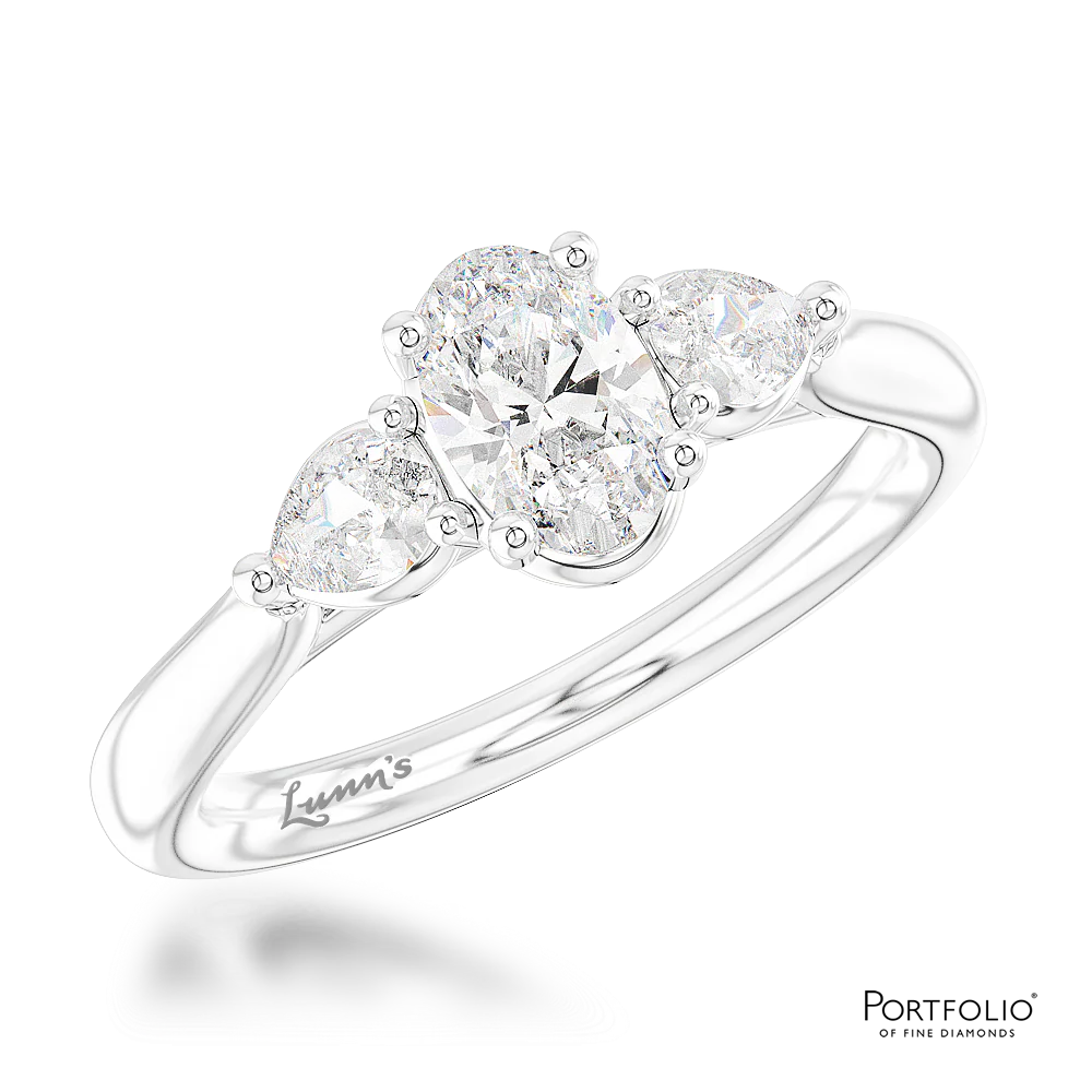 Three Stone 0.53ct D VS2 Diamond Platinum Ring