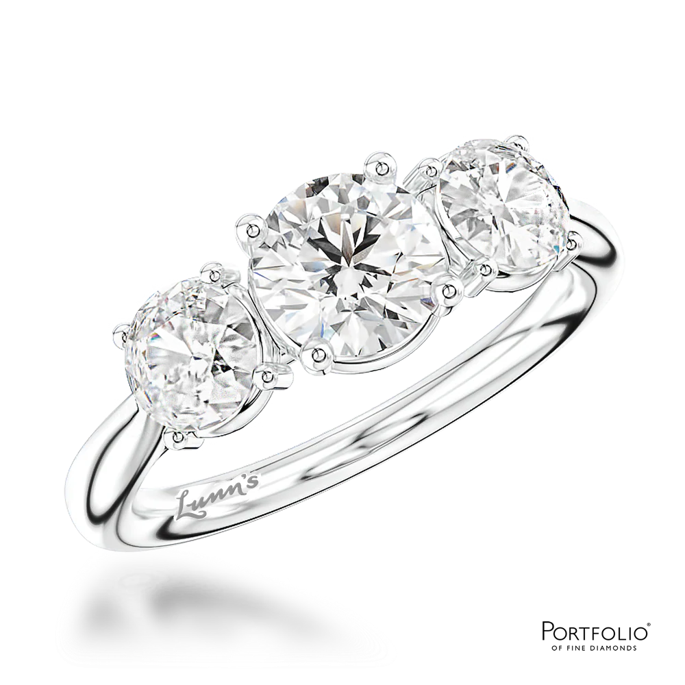 Three Stone 0.70ct E SI1 Diamond Platinum Ring