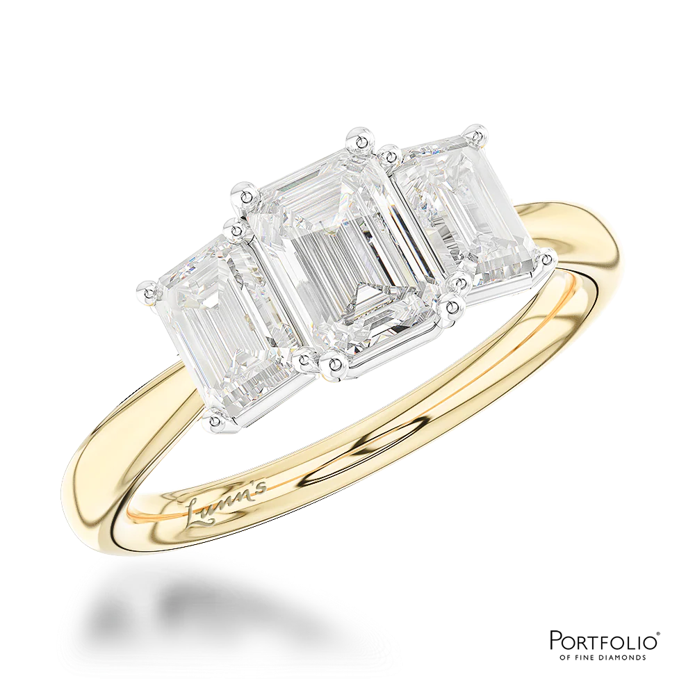 Three Stone 0.70ct E VS1 Diamond Yellow Gold/Platinum Ring