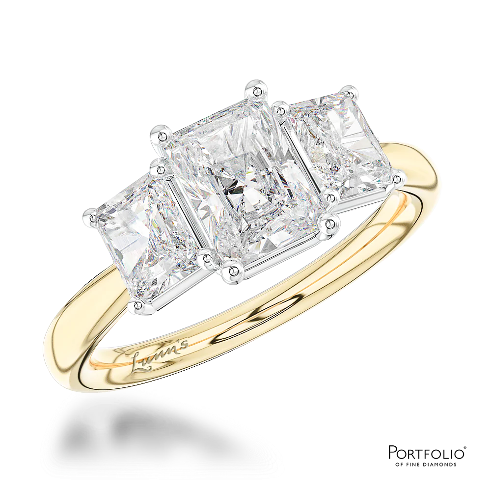 Three Stone 0.90ct E VS2 Diamond Yellow Gold/Platinum Ring