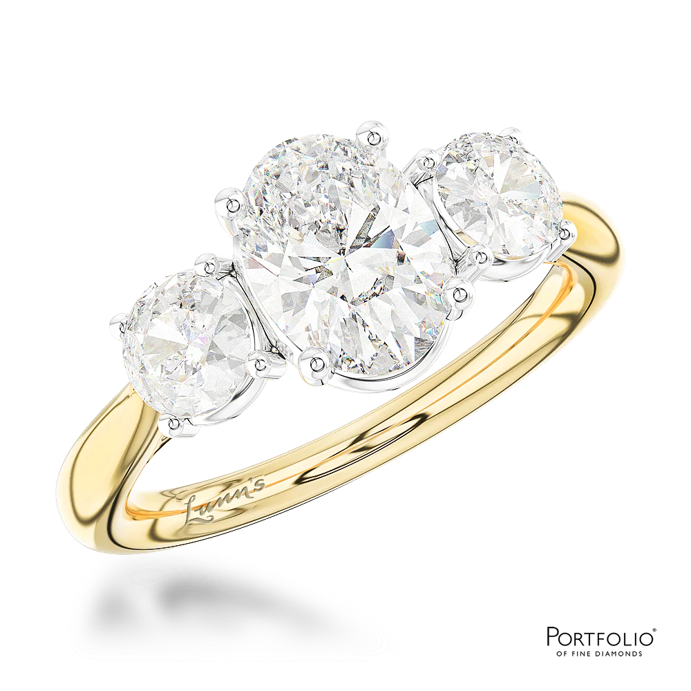 Three Stone 0.90ct F VS2 Diamond Yellow Gold/Platinum Ring